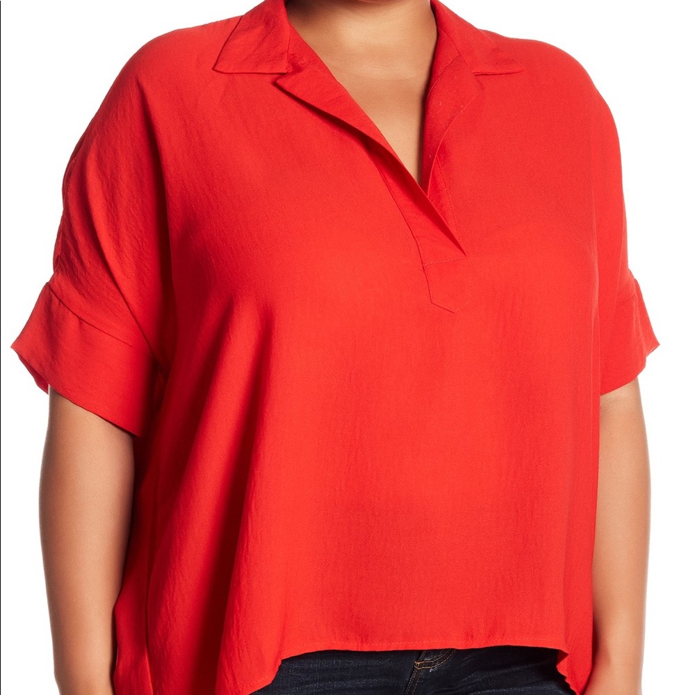 High Low Collared Top